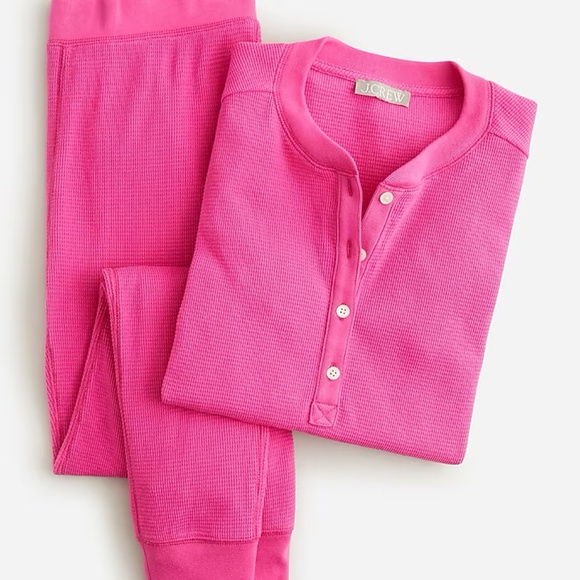 J. Crew Other - J.Crew Pink Waffle Henley Pajama Set
